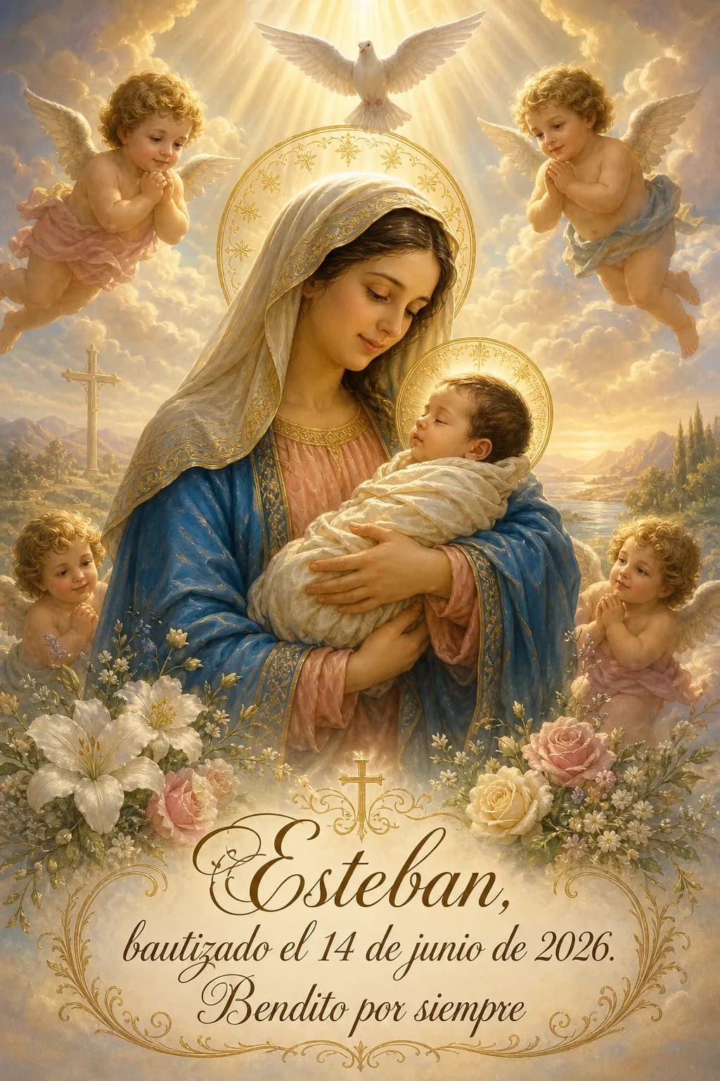 Ejemplo de estampita de bautizo 3