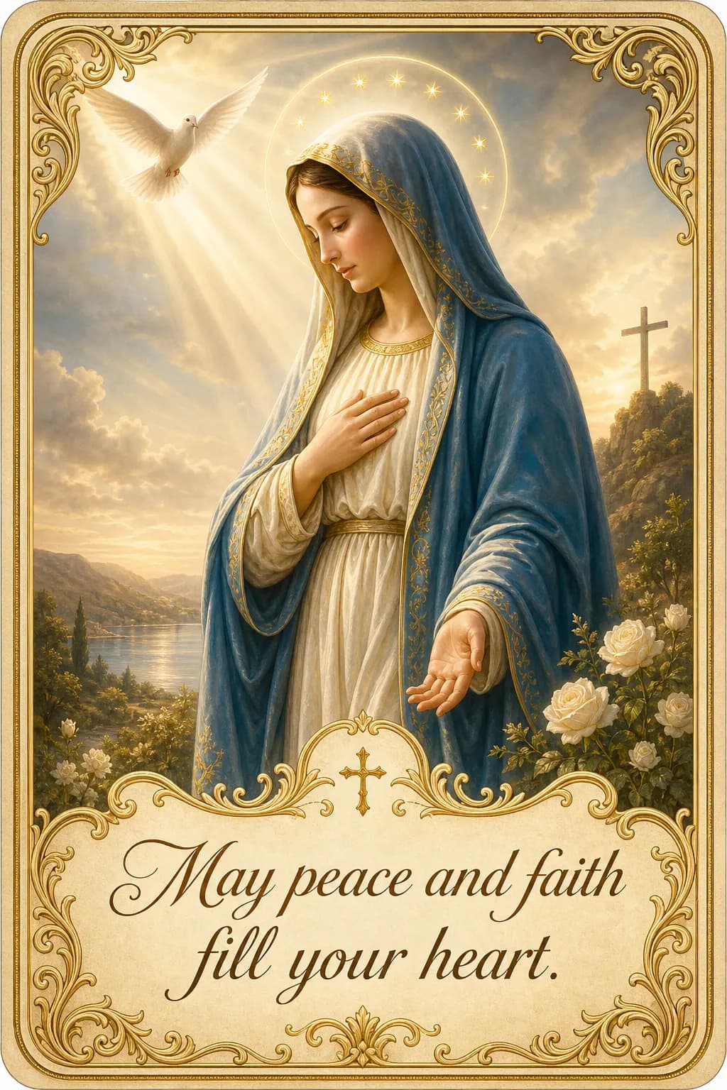 Virgin Mary holy card example 1