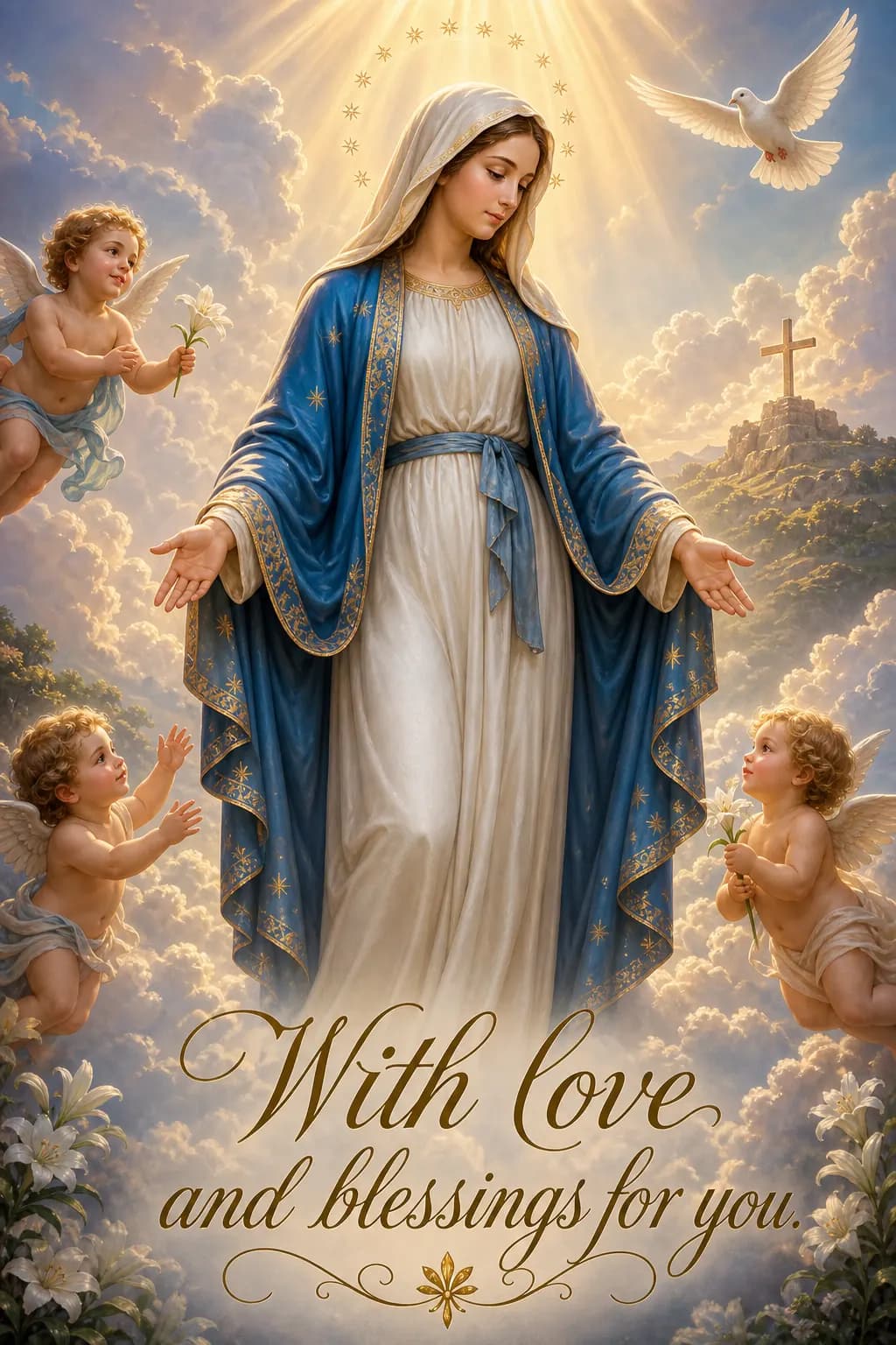 Virgin Mary holy card example 2