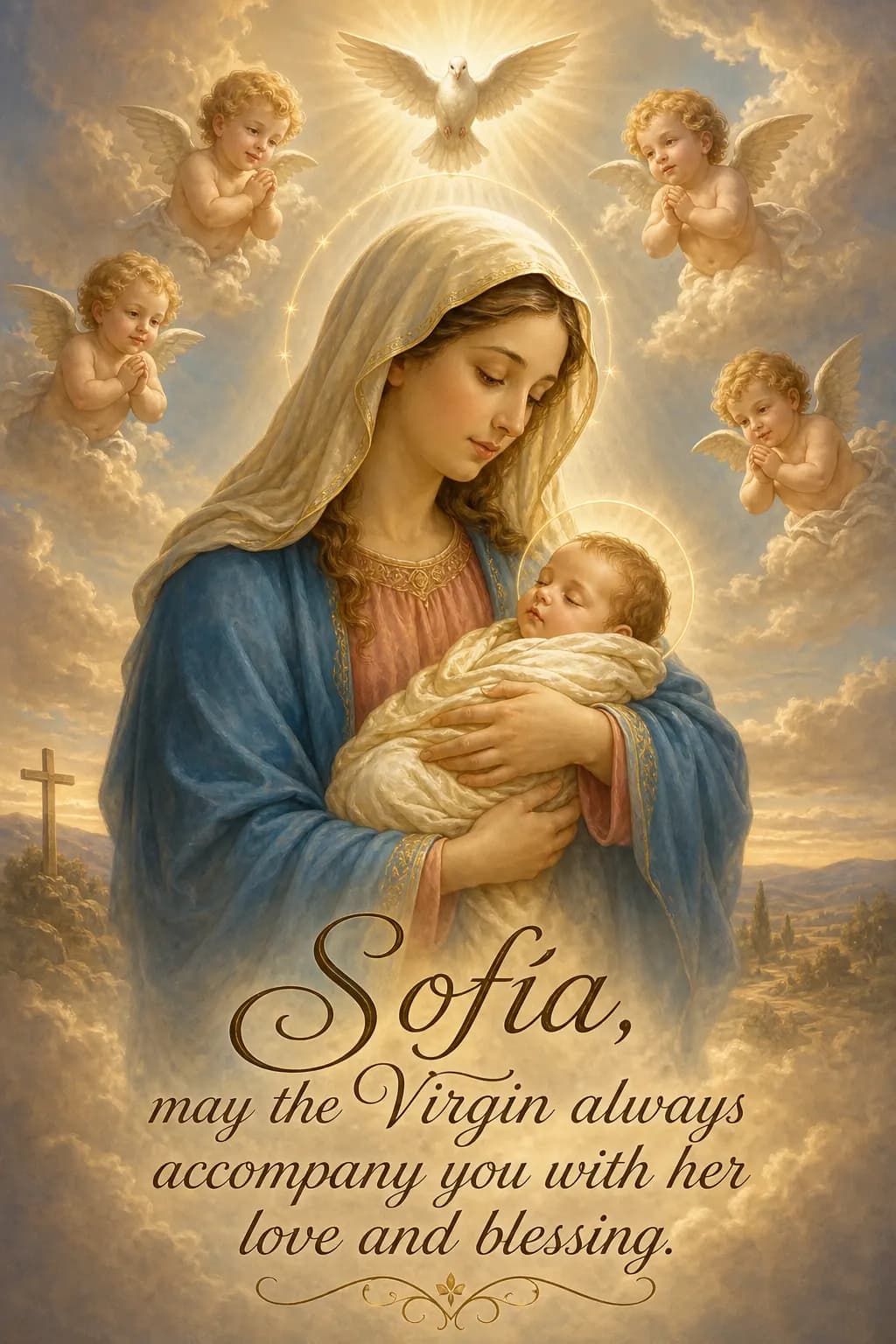Virgin Mary holy card example 3