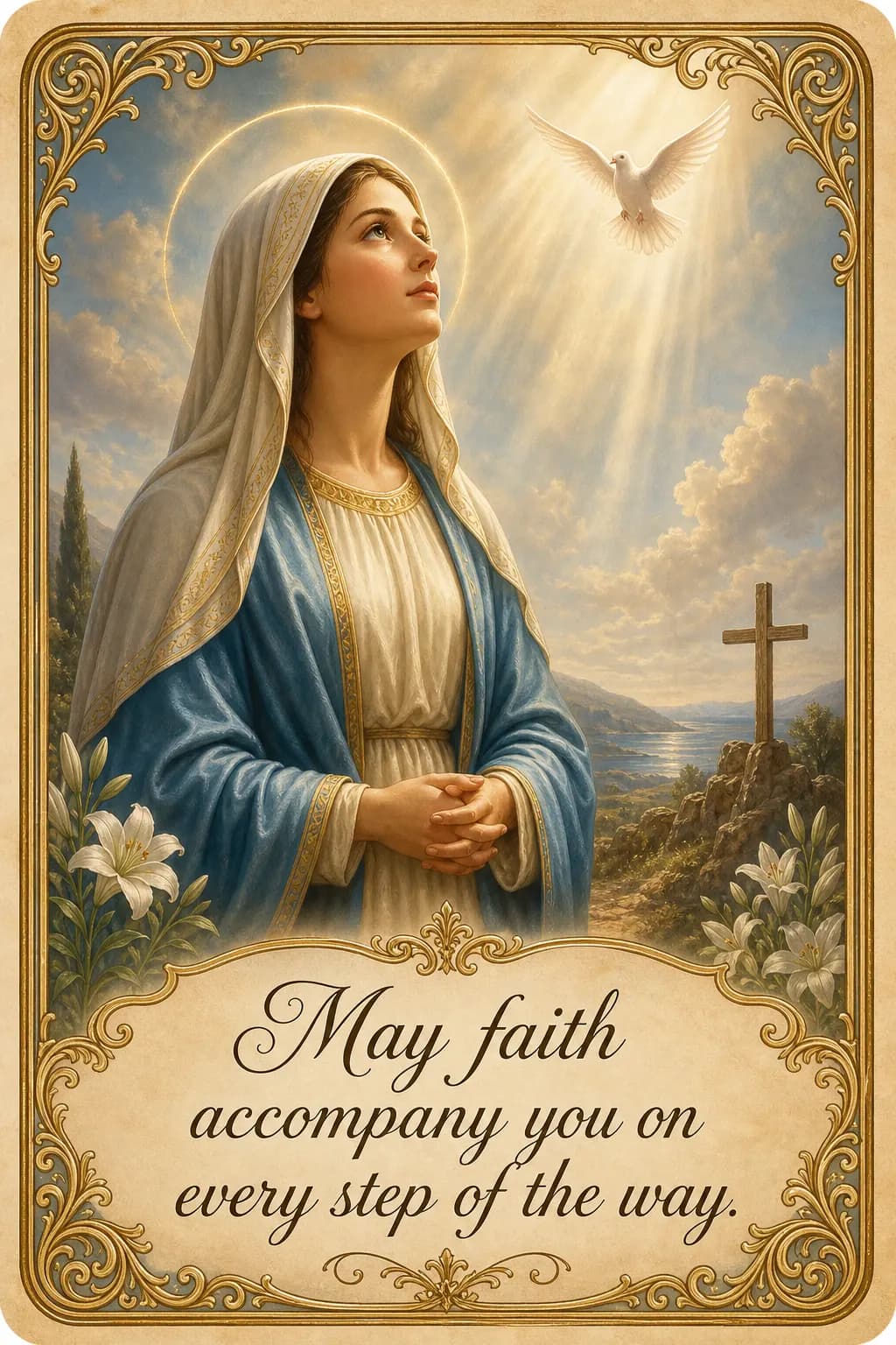 Virgin Mary holy card example 4