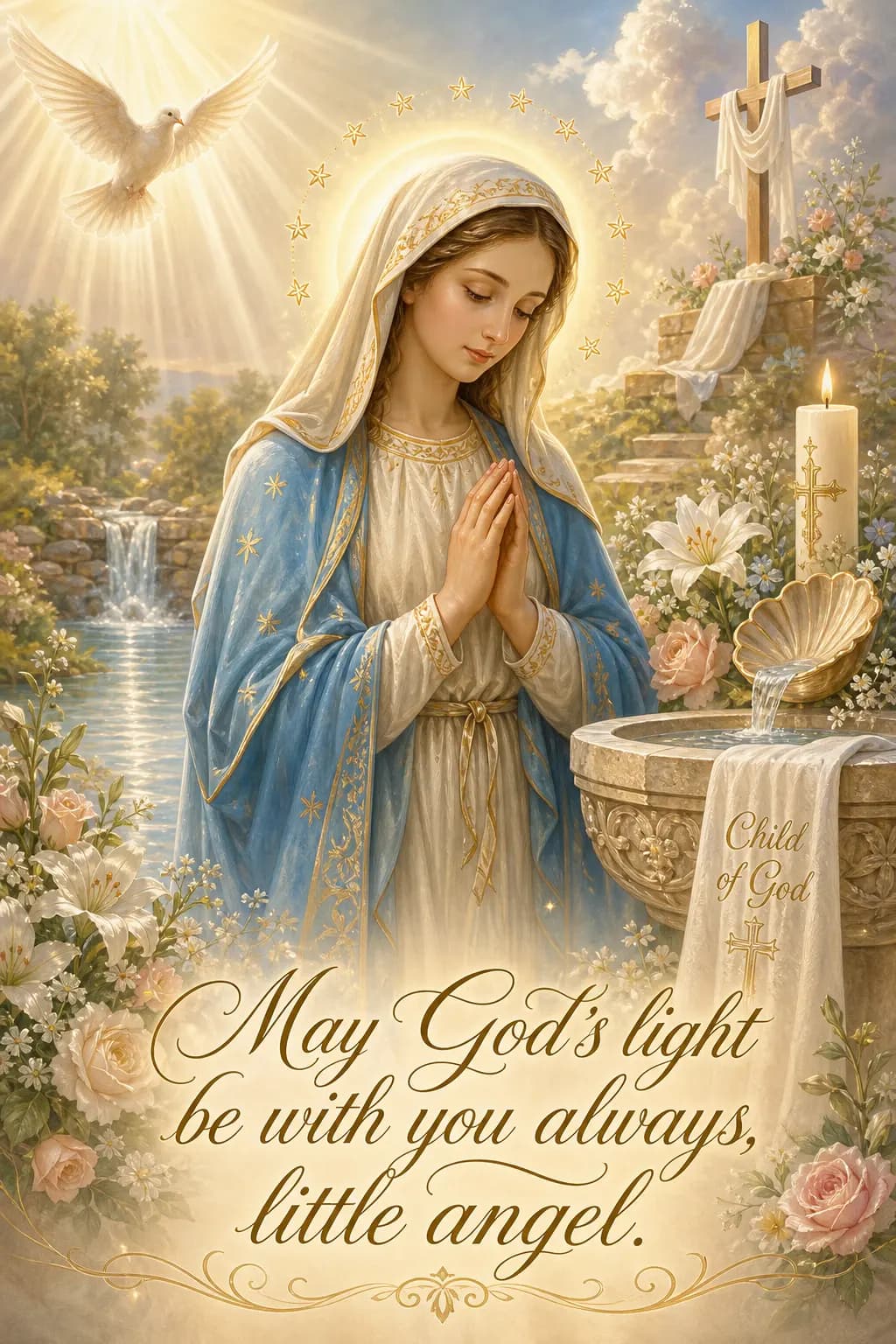 Baptism holy card example 1