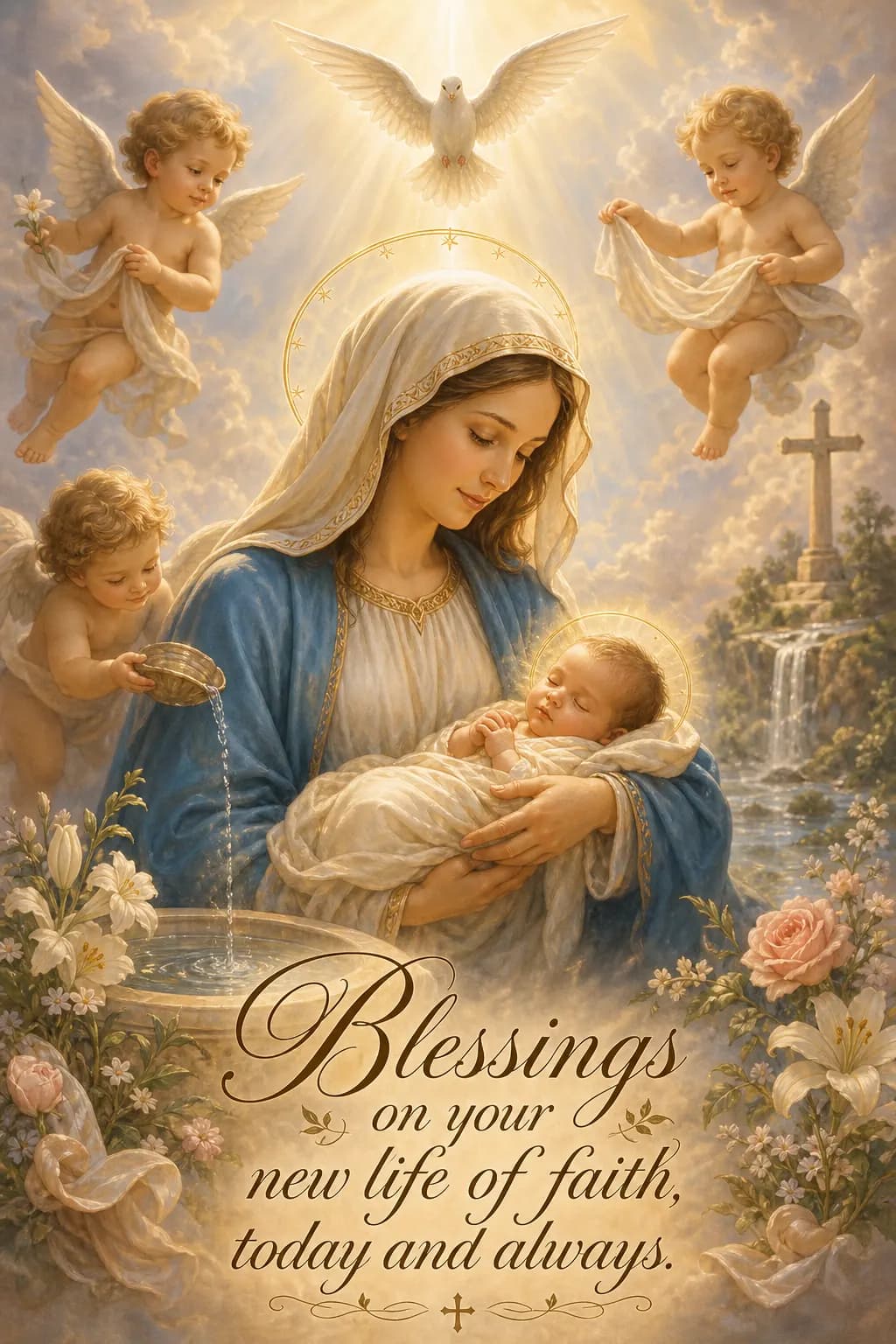 Baptism holy card example 3