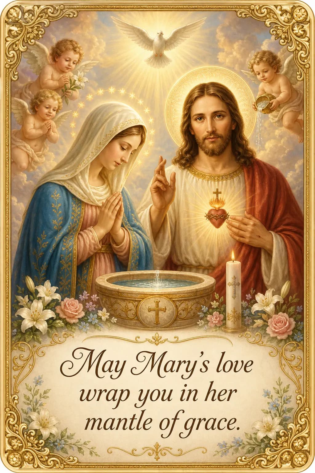 Baptism holy card example 4