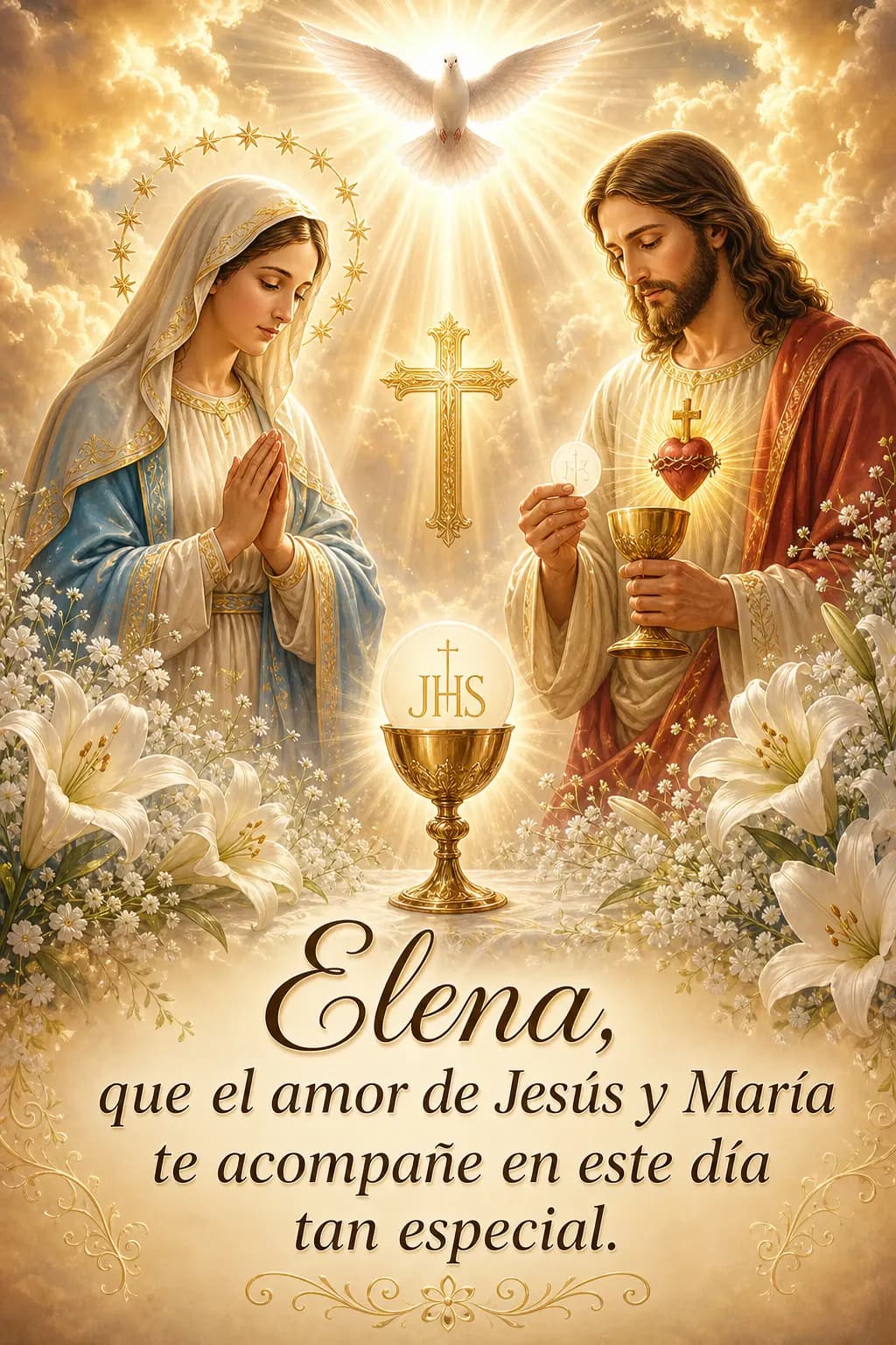 Ejemplo de estampita de comunión 3