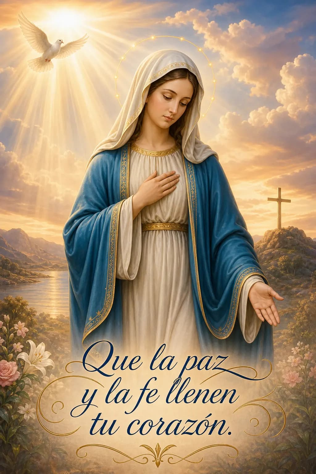 Ejemplo de estampita de la Virgen María 2