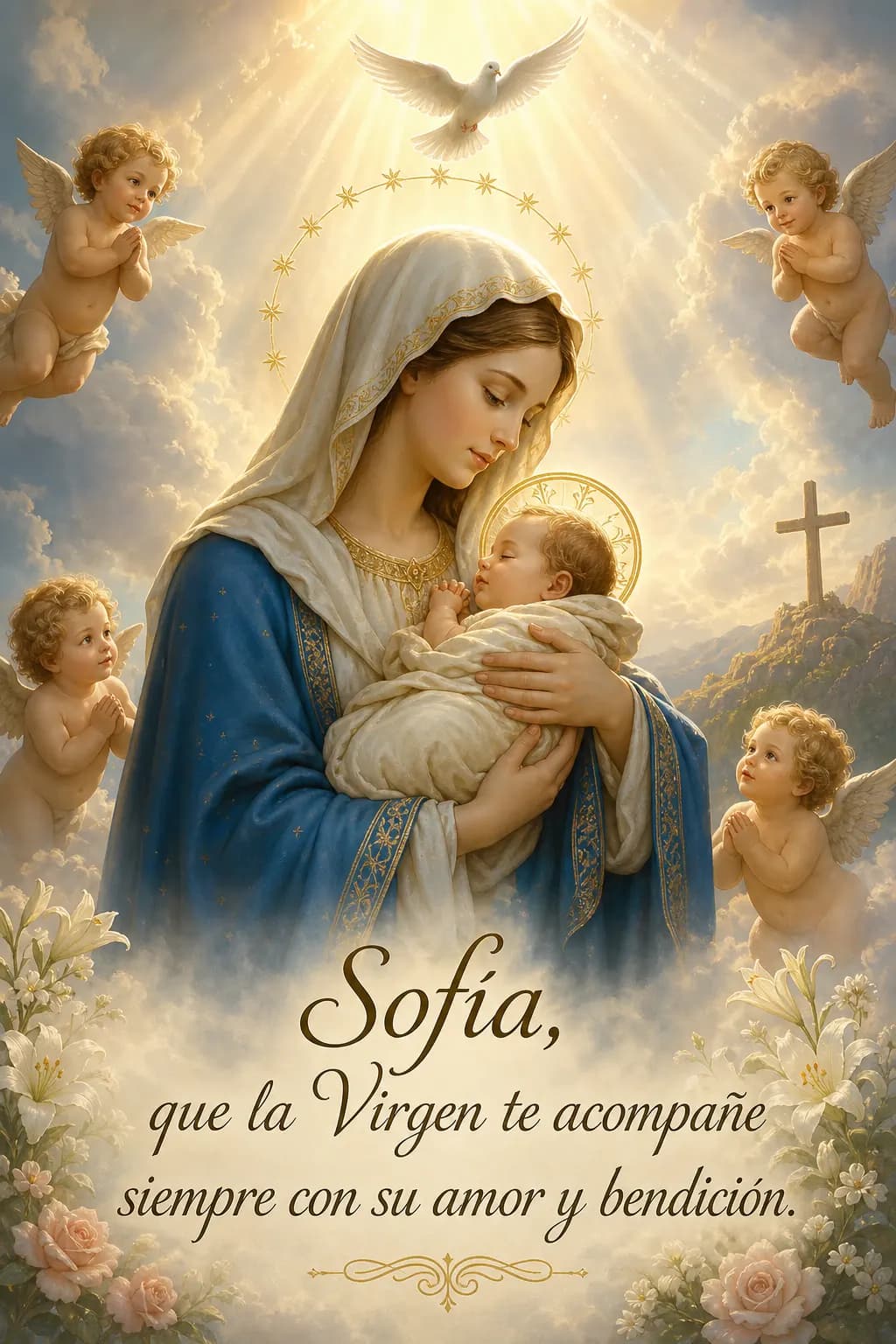 Ejemplo de estampita de la Virgen María 3