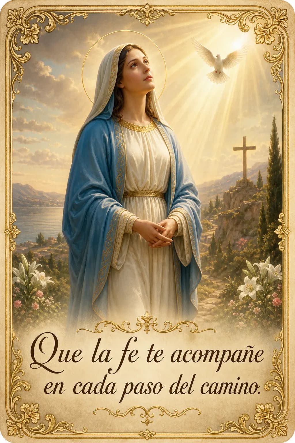 Ejemplo de estampita de la Virgen María 4