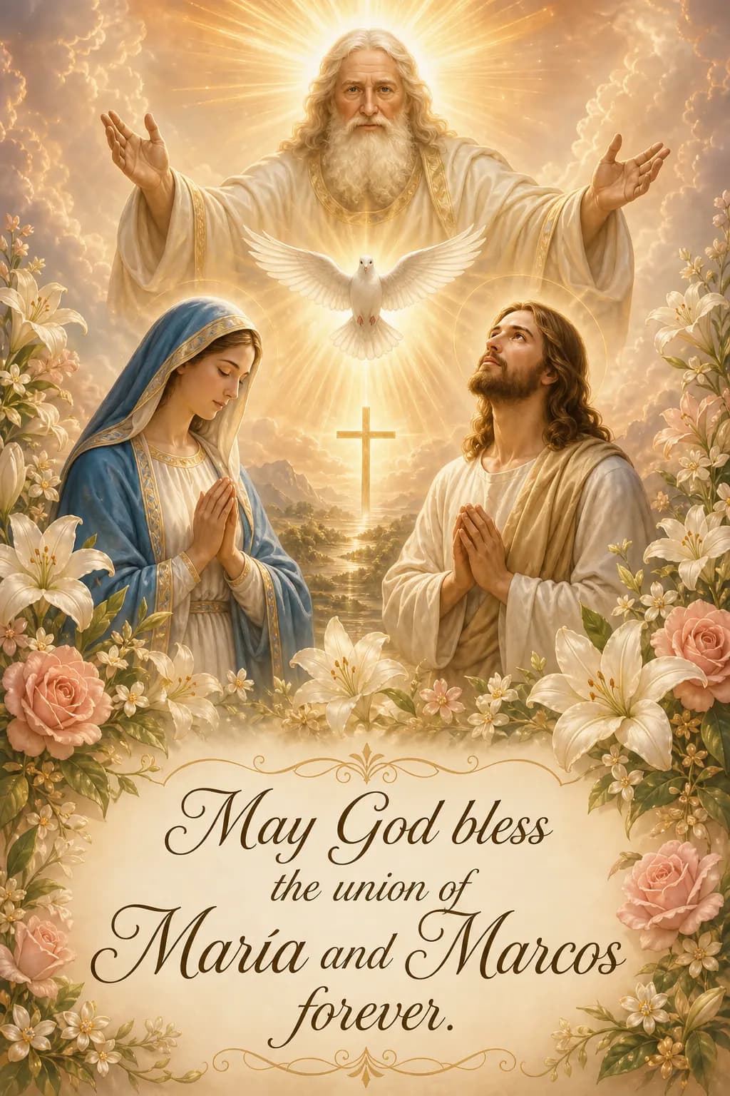 Wedding holy card example 2