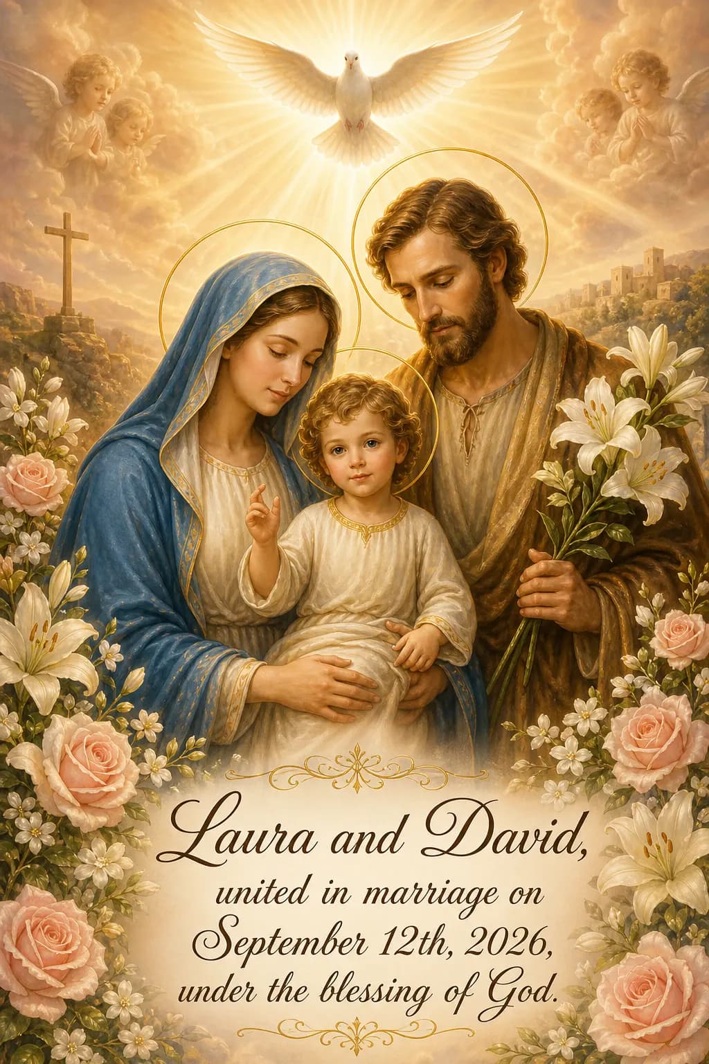 Wedding holy card example 3