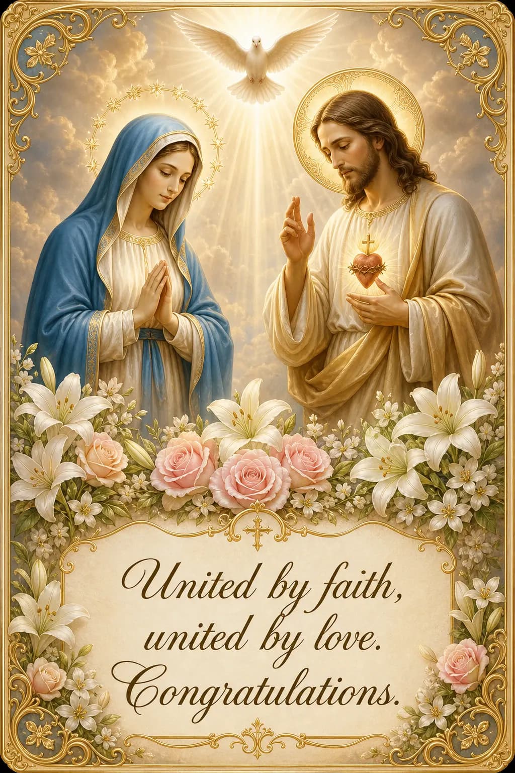 Wedding holy card example 4