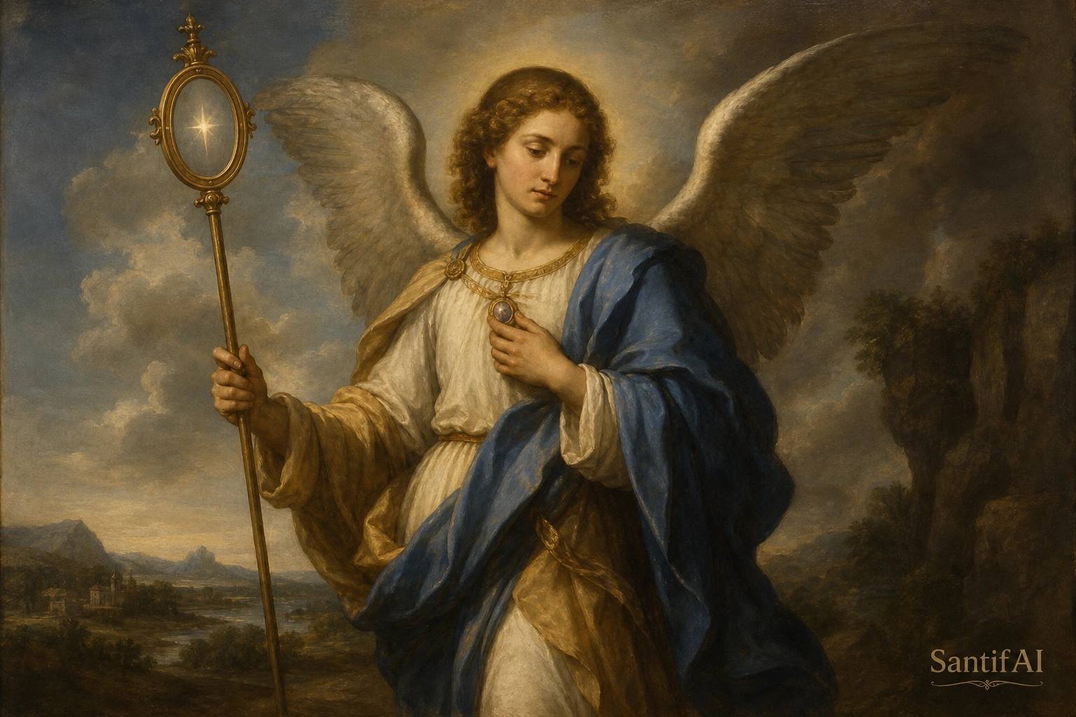 Representación devocional de Remiel, arcángel de tradición extracanónica