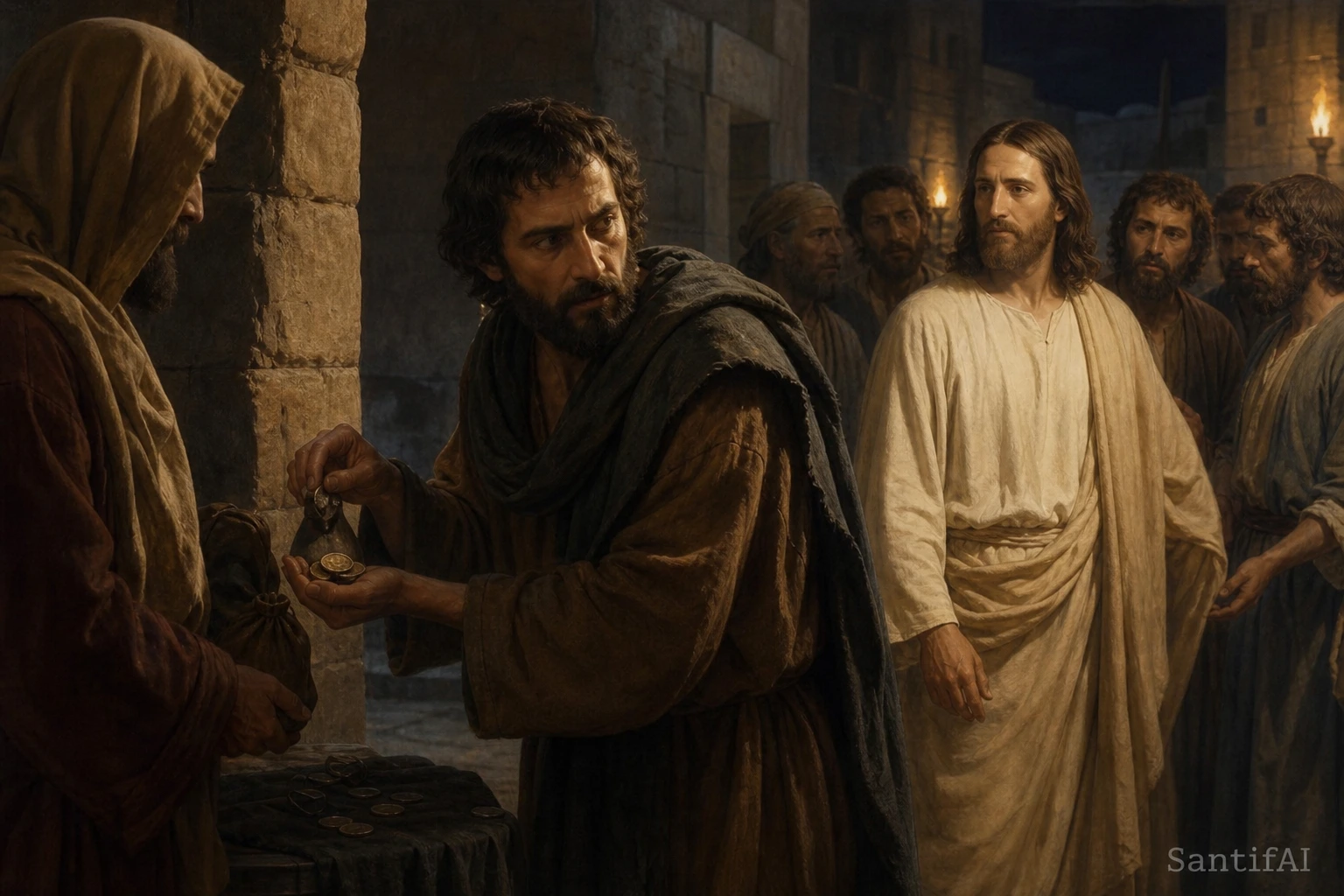 Representación devocional de Judas Iscariote, discípulo que traicionó a Jesús