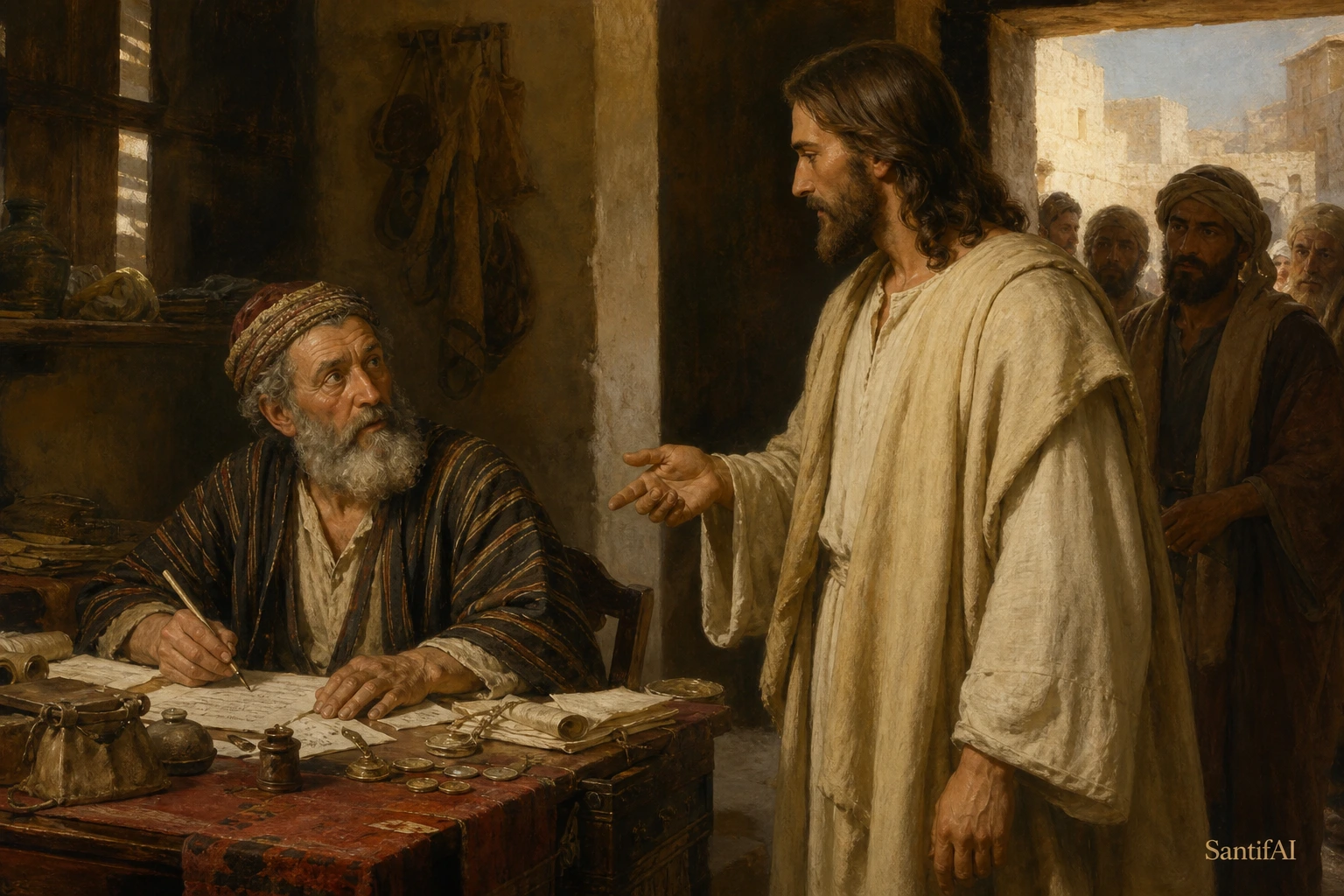 Estampa devocional de San Mateo apóstol